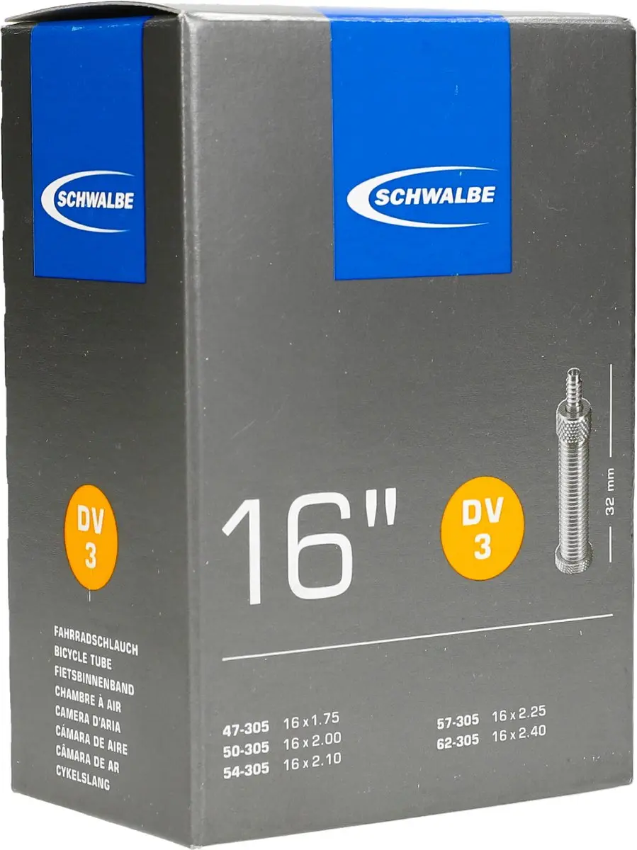 Schwalbe DV3 Binnenband 32mm - 16x1.75/2.50 - Zwart