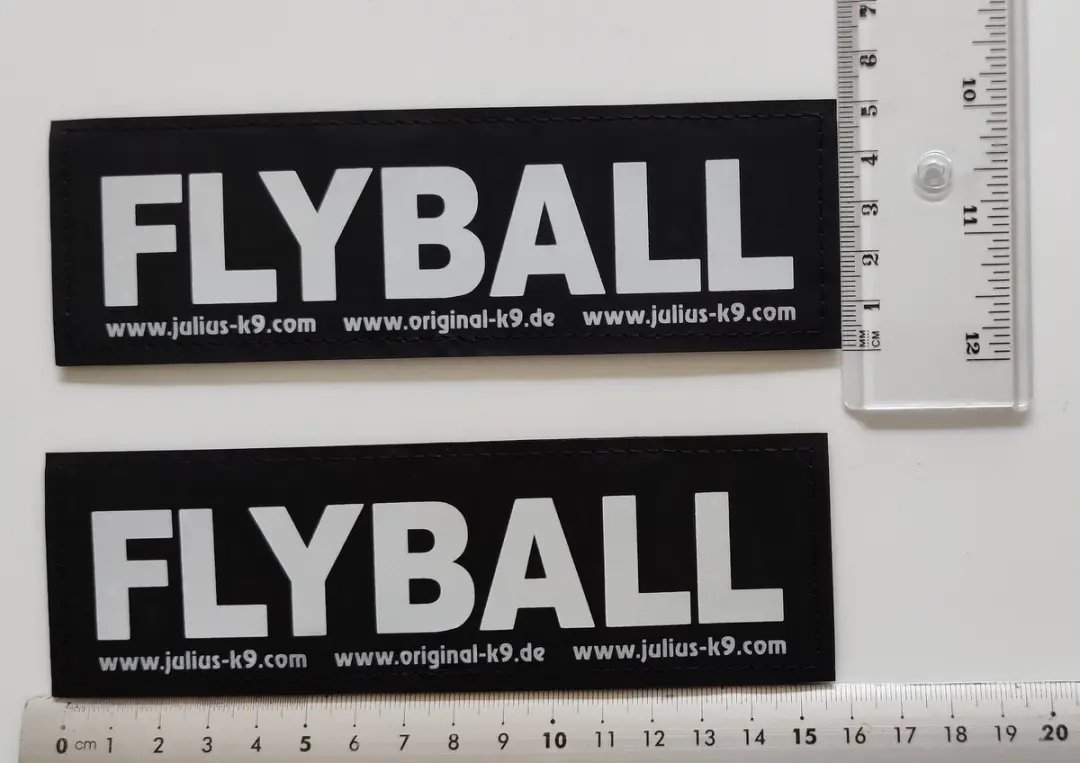 Julius K9 Tekstlabels Flyball L - Reflecterend zwart/grijs