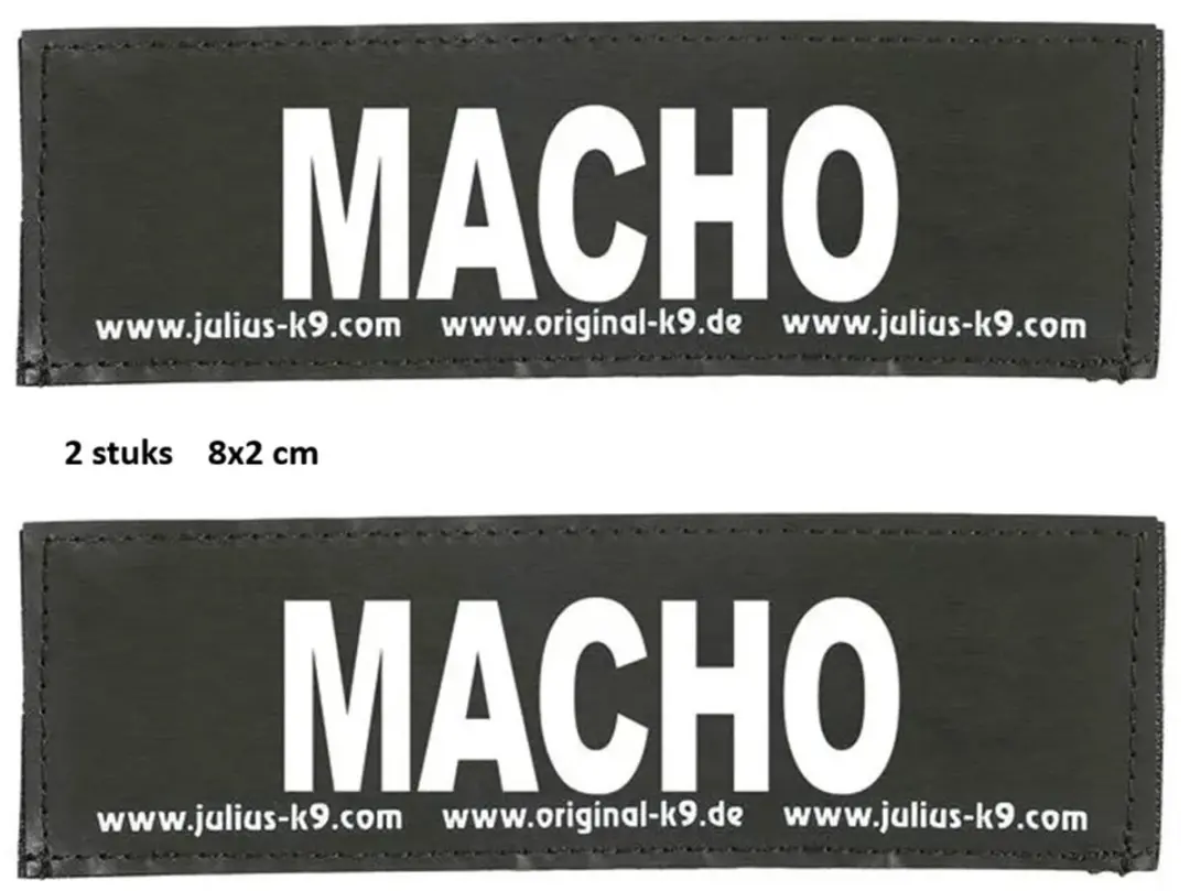 Julius K9 Macho Halsbandlabel 20x80mm - Zwart