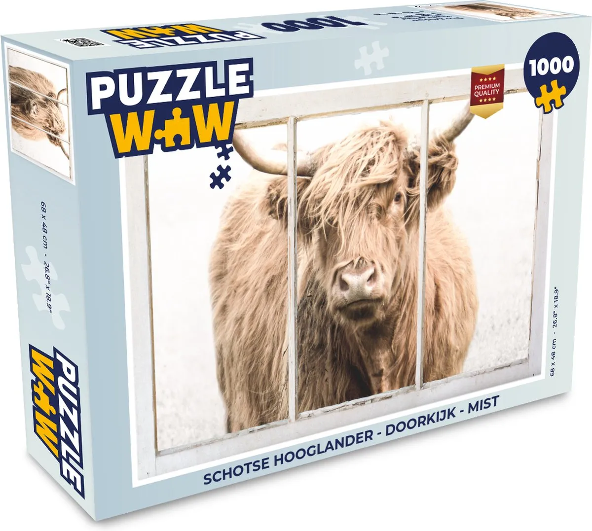 PuzzleWow Schotse Hooglander Legpuzzel 1000 Stuks - Multicolor