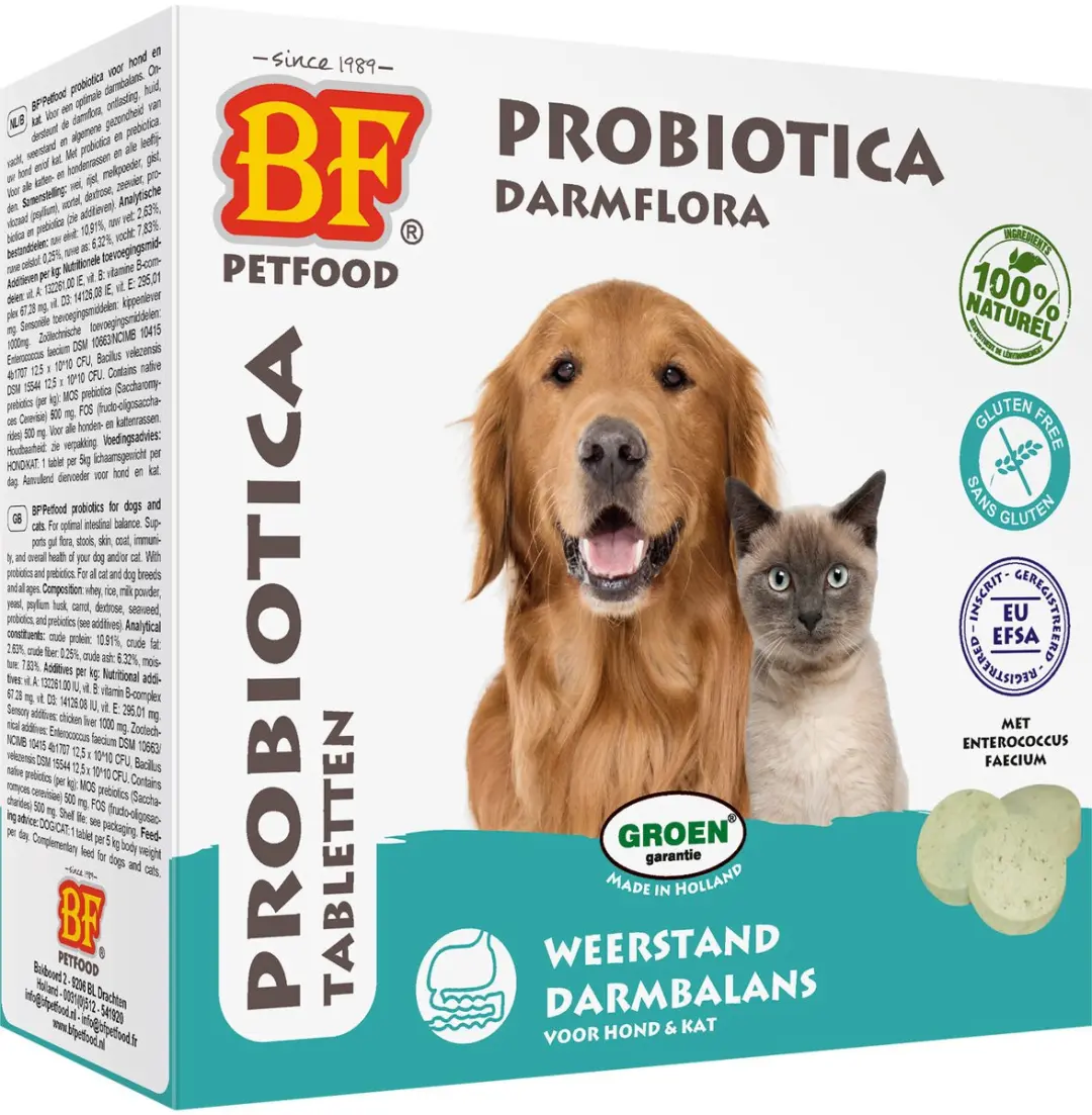BF Petfood Probiotica Darmflora Hond & Kat 100 Tabletten