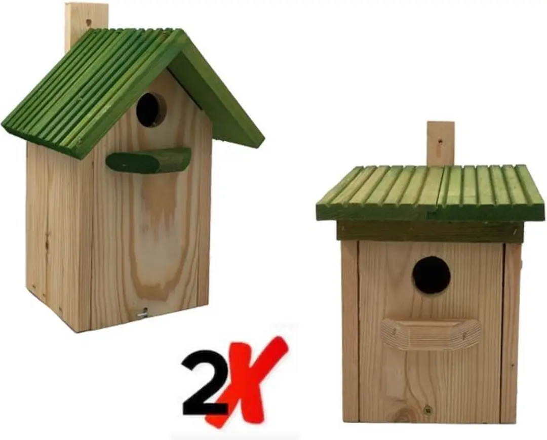 GARDEN SPIRIT Set 2 Vogelhuisje 12,5 x 13 x 27