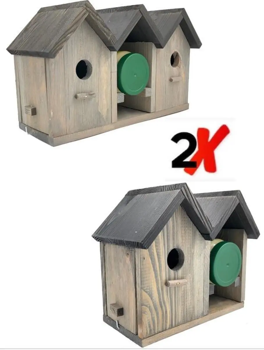 GARDEN SPIRIT 2x Vogelvoederhuisje Pindakaashuisje Vogelhuisje Pindakaaspothoude