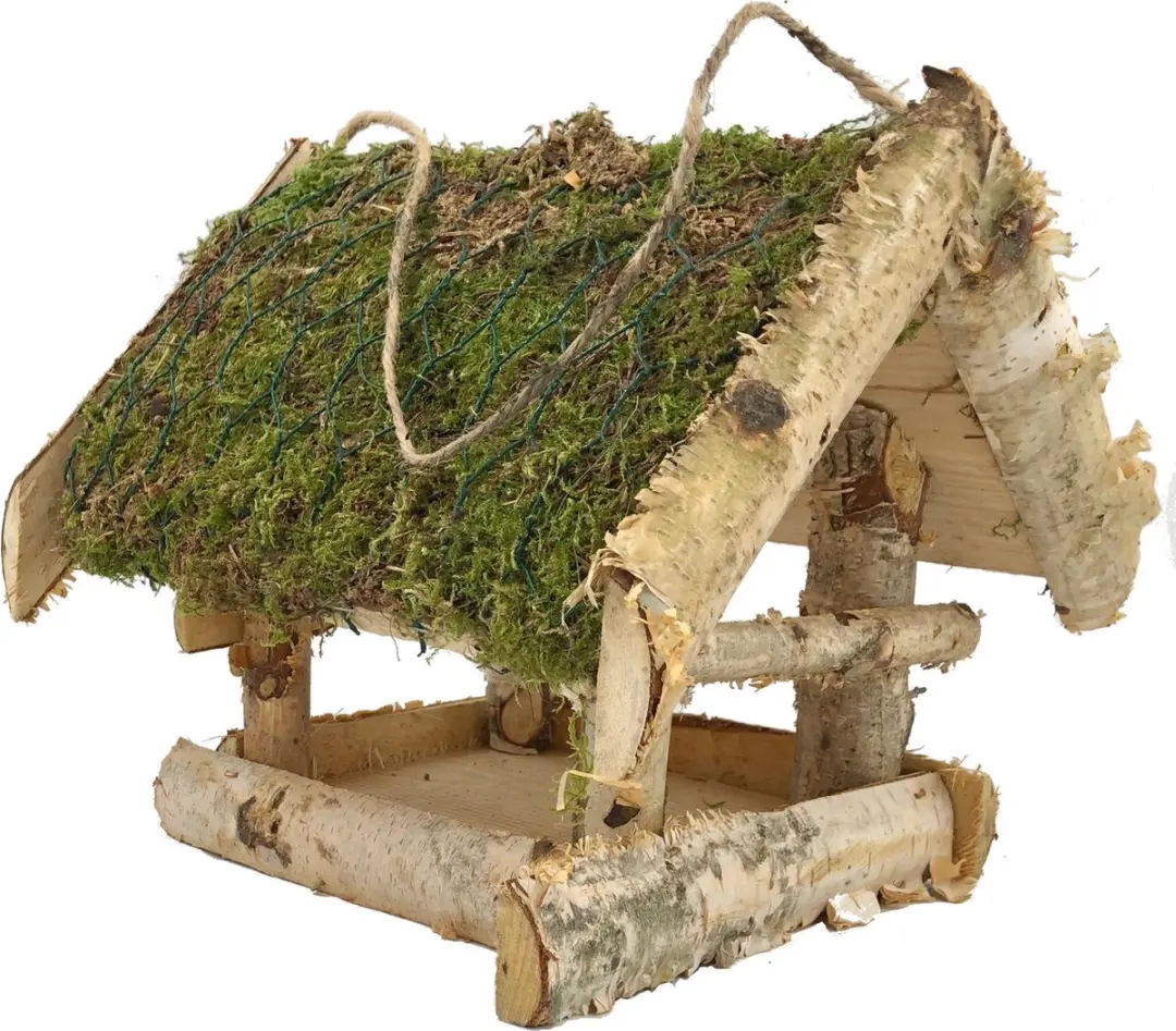 GARDEN SPIRIT Vogelvoederhuisje Berk Mos 24 x 24 x 22 cm