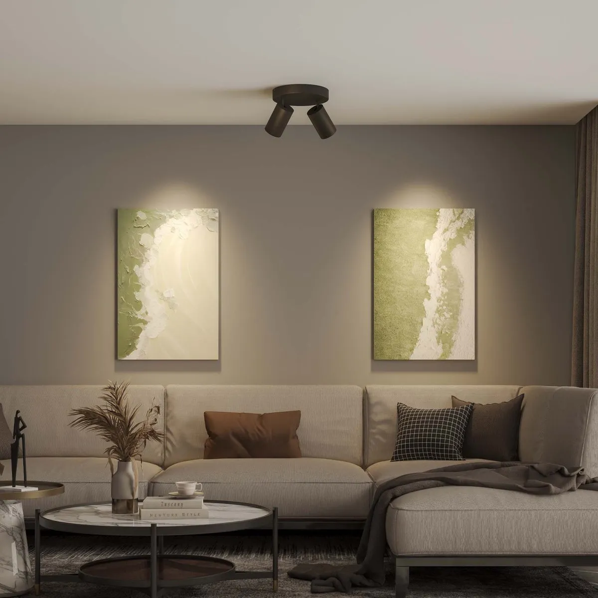 LEDVION LED Plafondspot 2-lichts 3W 4000K - Zwart