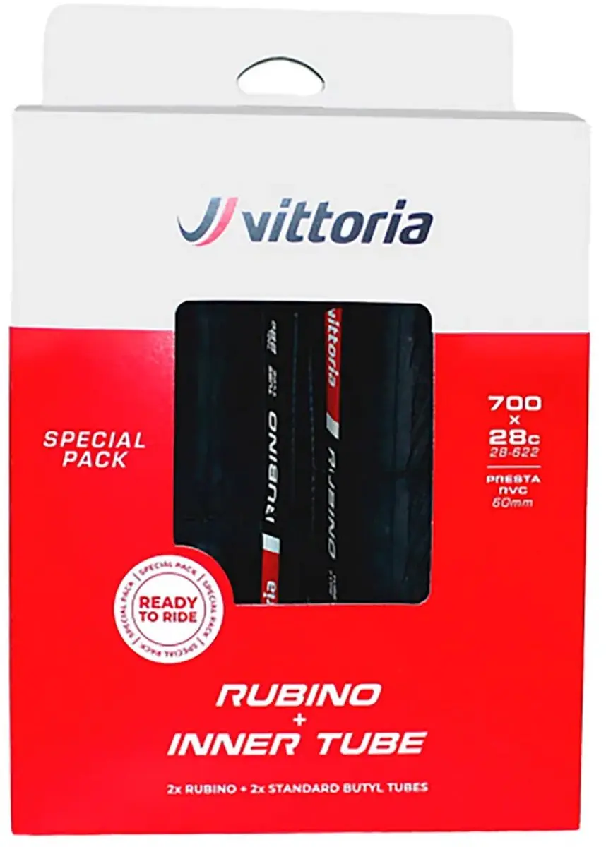 Vittoria Raceband Rubino V Duo Pack Vouw 28-622 Zwart/Zwart En Binnenband