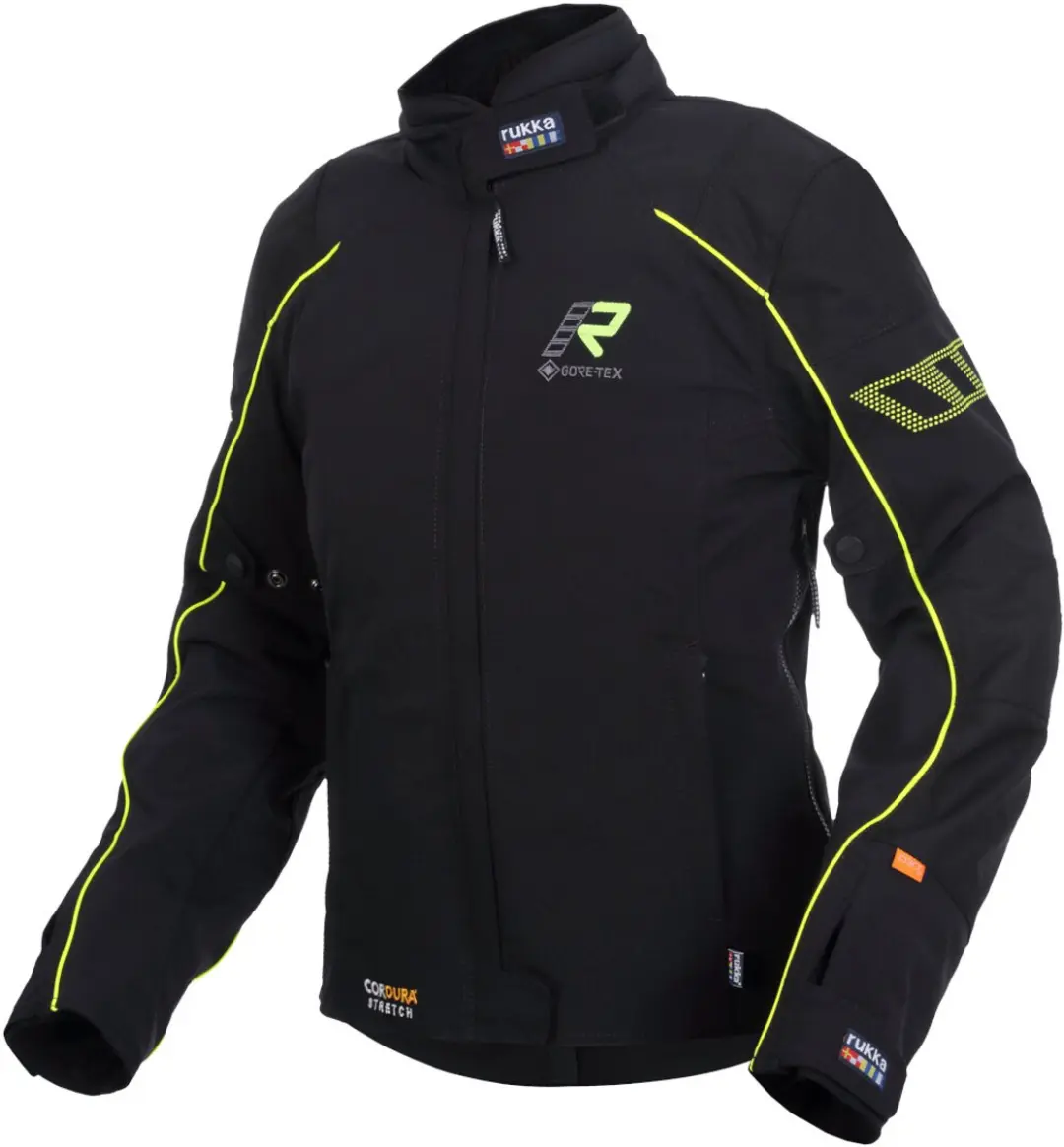 Rukka Comforina GTX Dames Zwart Geel Textiele Motorjas