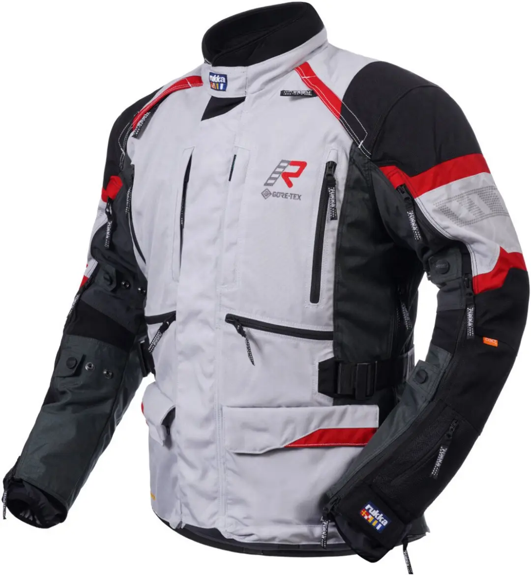 Rukka Madagasca-R Zwart Grijs Rood Textiele Motorjas