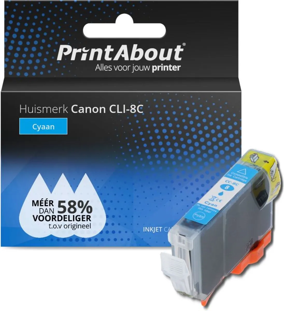 PrintAbout CLI-8C Inktcartridge Cyaan