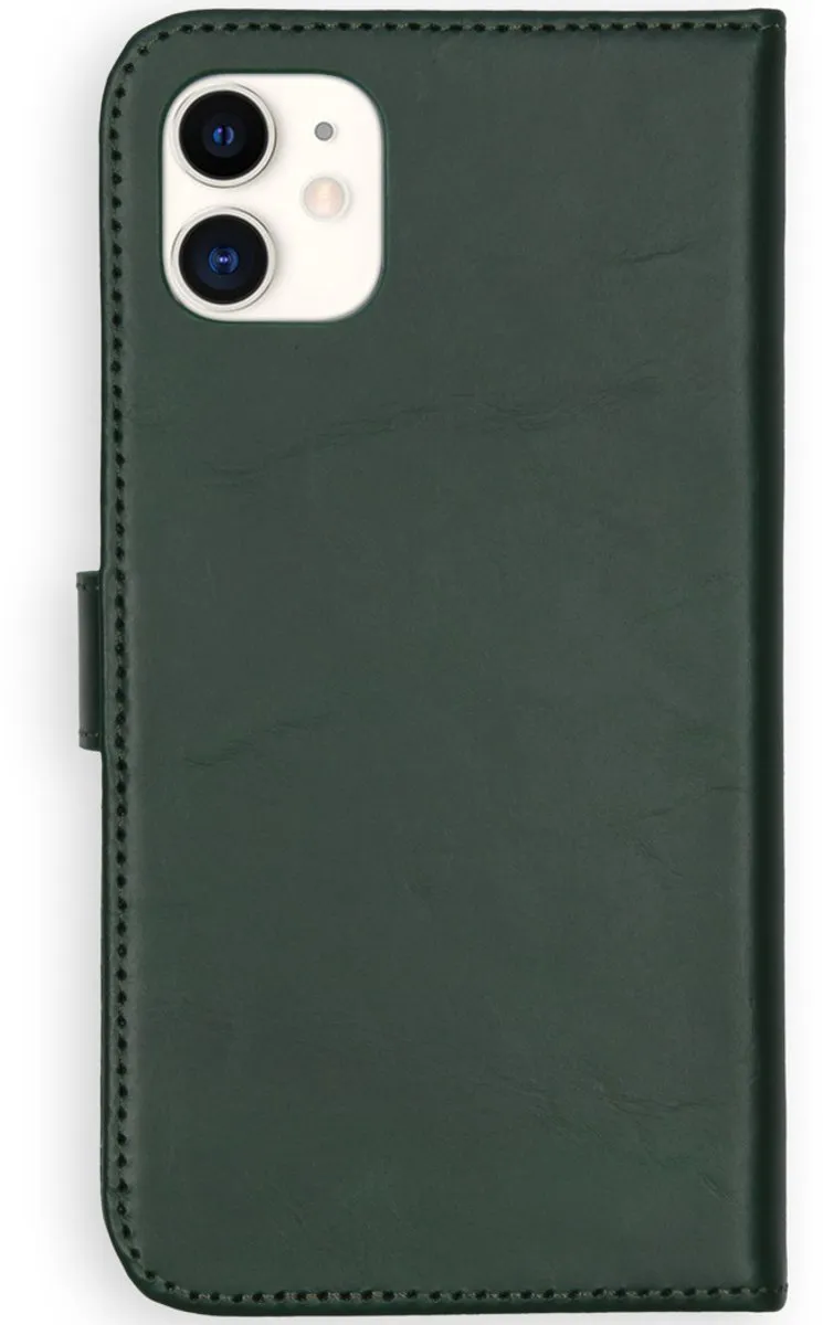 Selencia Hoesje iPhone 11 Groen - Lederen Bookcase 3 Pasjes