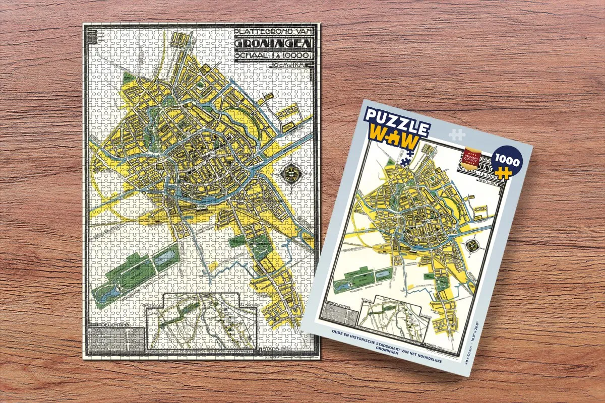 PuzzleWow Groningen Antiek Legpuzzel 1000 Stuks - Multicolor