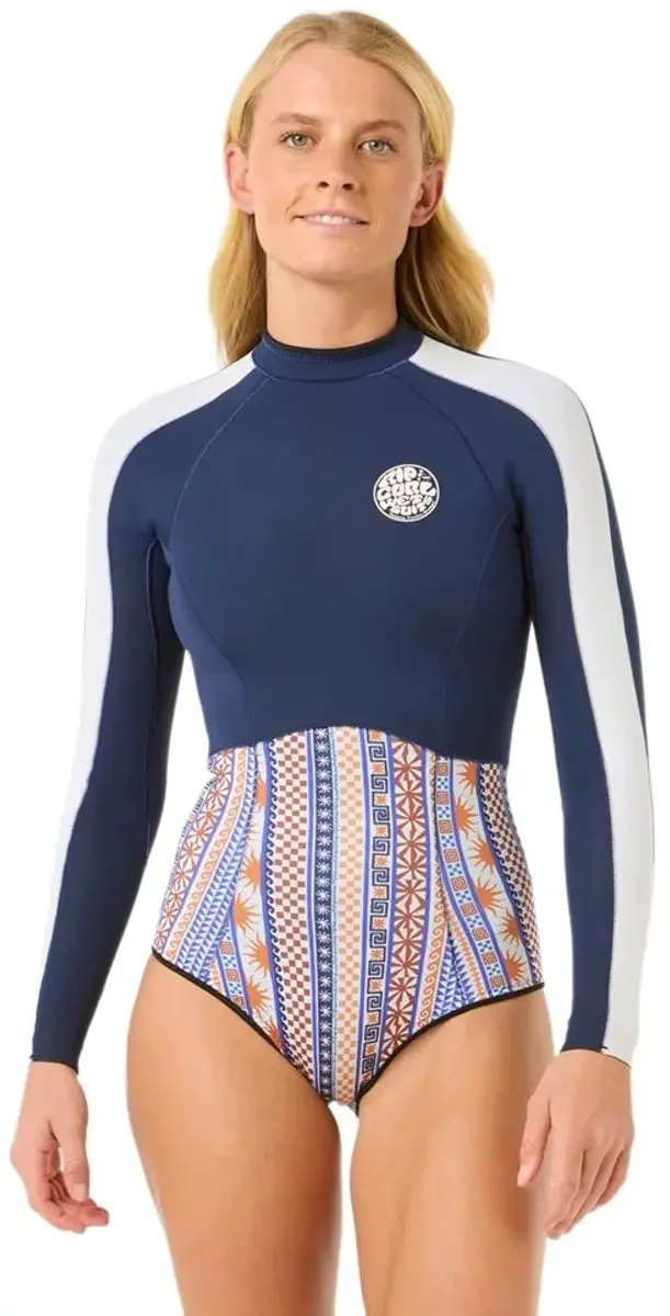 2025 Rip Curl Dames G-Bomb 1.5mm Lange Mouwen Rug Ritssluiting Lentepa