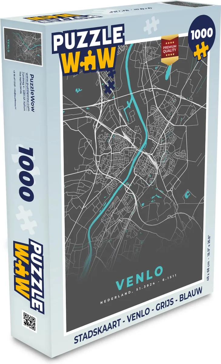 PuzzleWow Stadskaart Venlo Legpuzzel 1000 Stuks