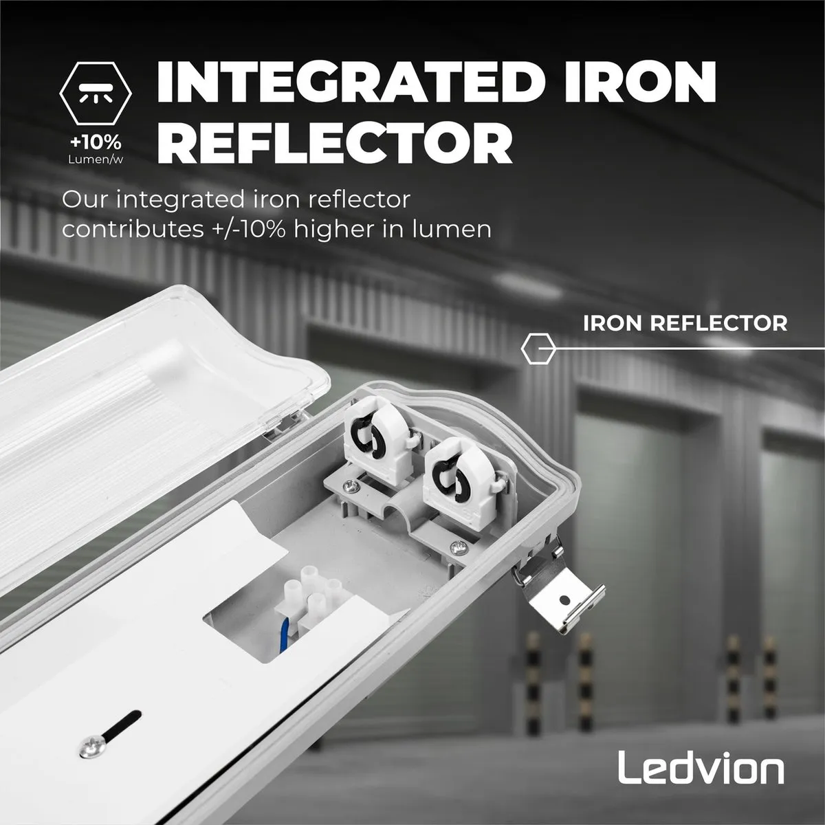 LEDVION 2X TL LED Armatuur 150cm Clips - Grijs