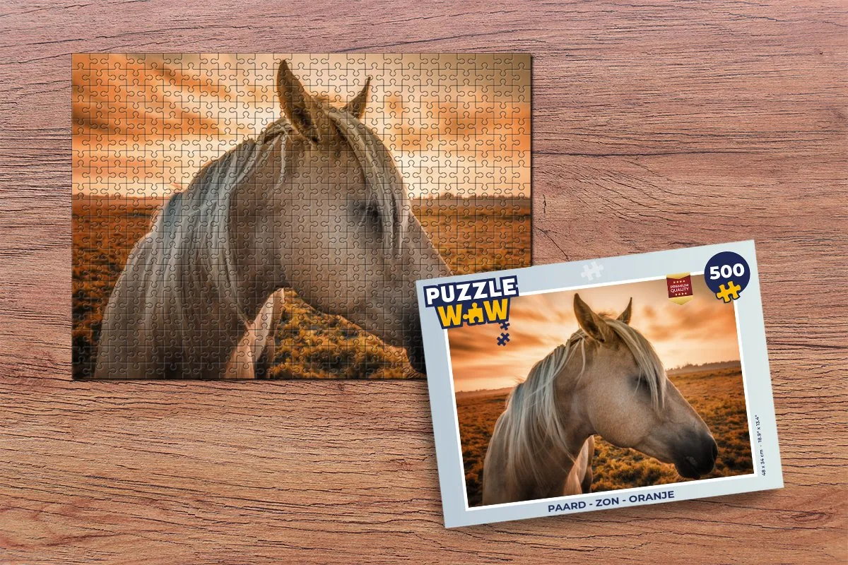 PuzzleWow Paard Zon Legpuzzel 500 Stuks - Multicolor