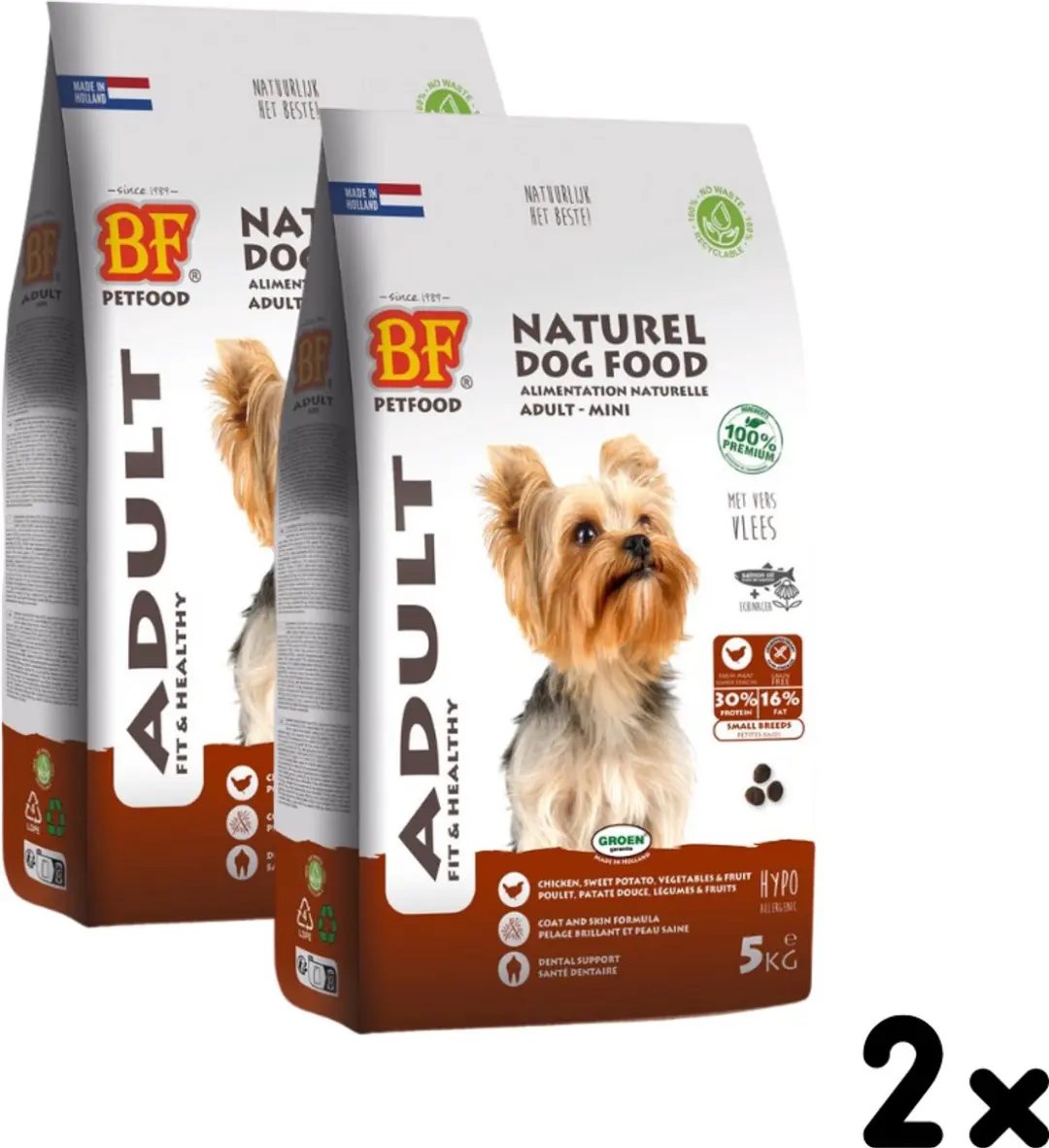 BF Petfood Small Breed Adult Hondenvoer 2 x 5 kg