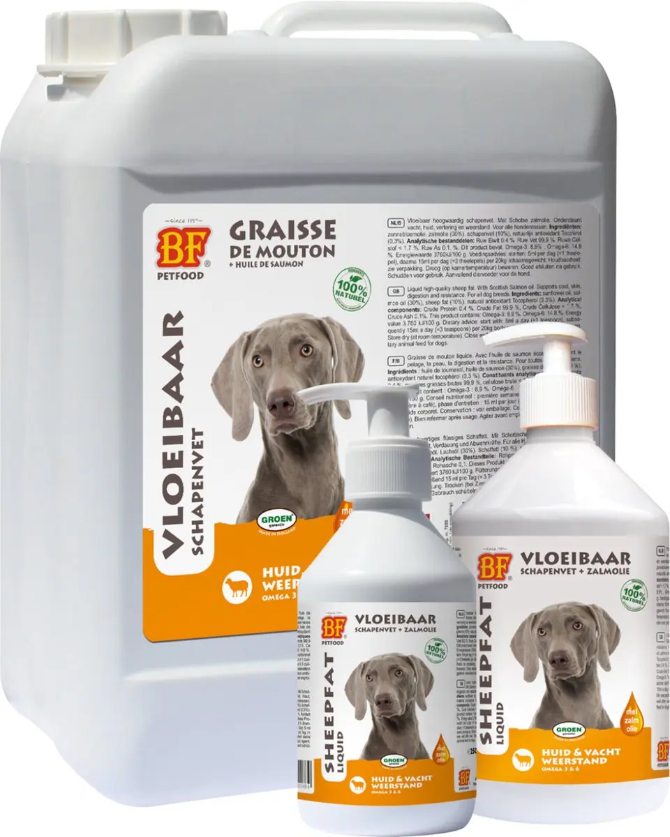 BF Petfood Schapenvet met Zalmolie 500ml