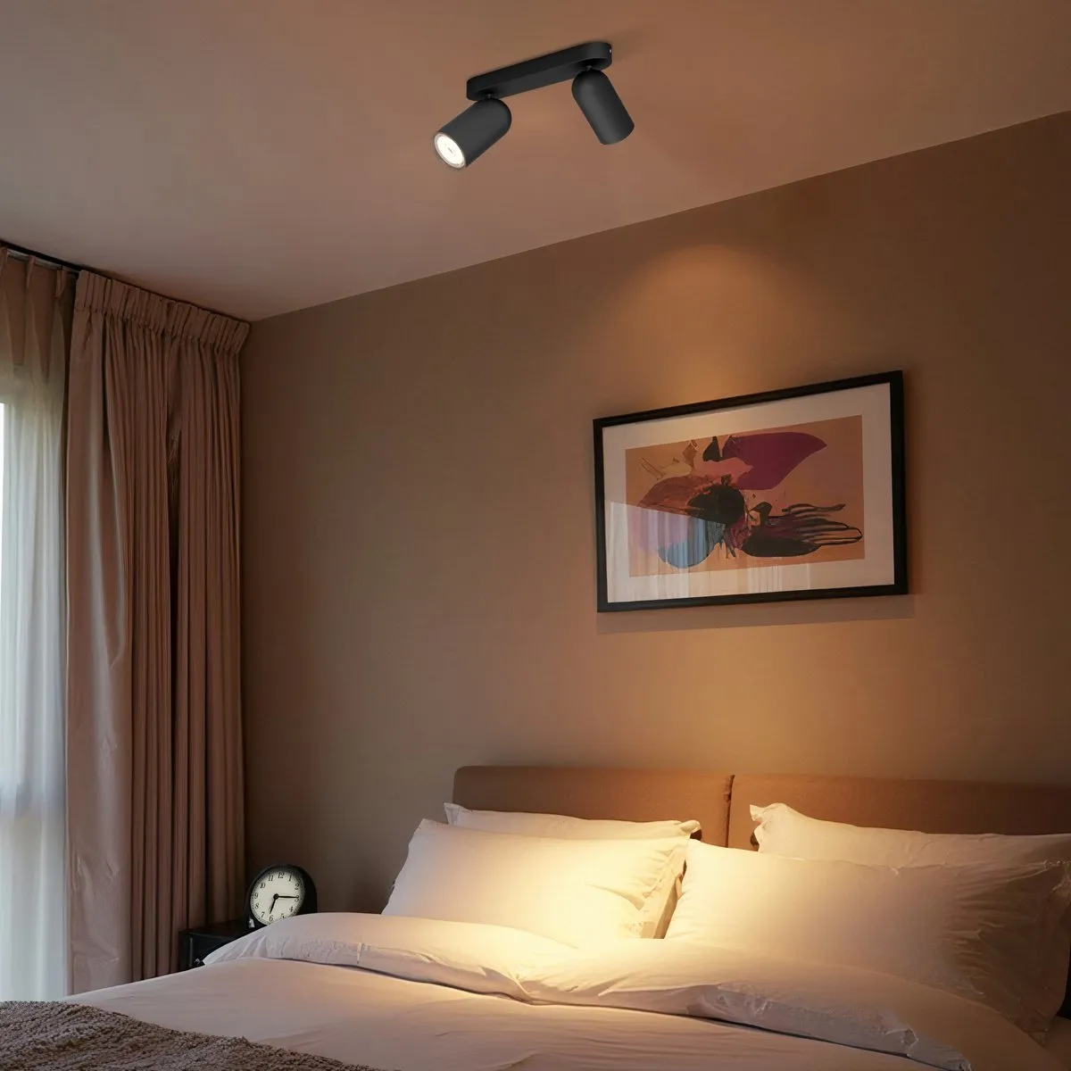 Philips Pongee Opbouwspot 2-lichts - Zwart