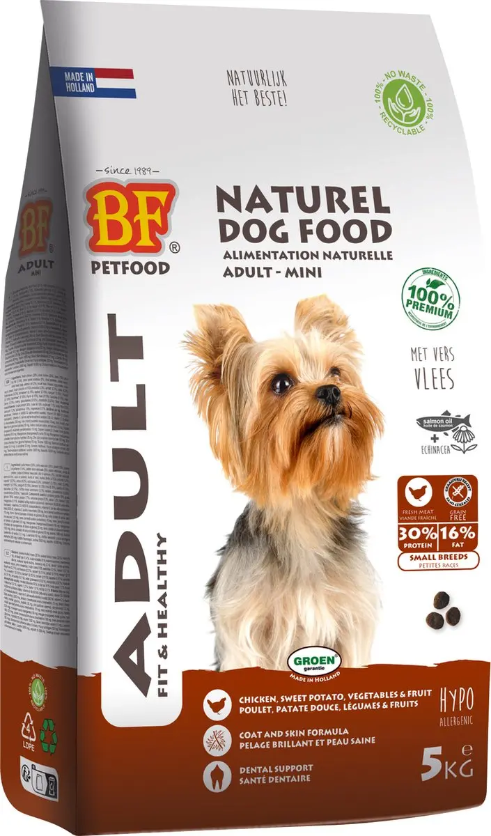 BF Petfood Hondenvoer Small Breed Graanvrij Kip 5kg