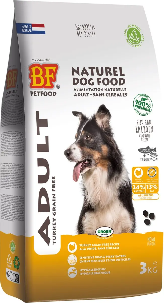 BF Petfood Kalkoen Graanvrij Hondenvoer 3kg