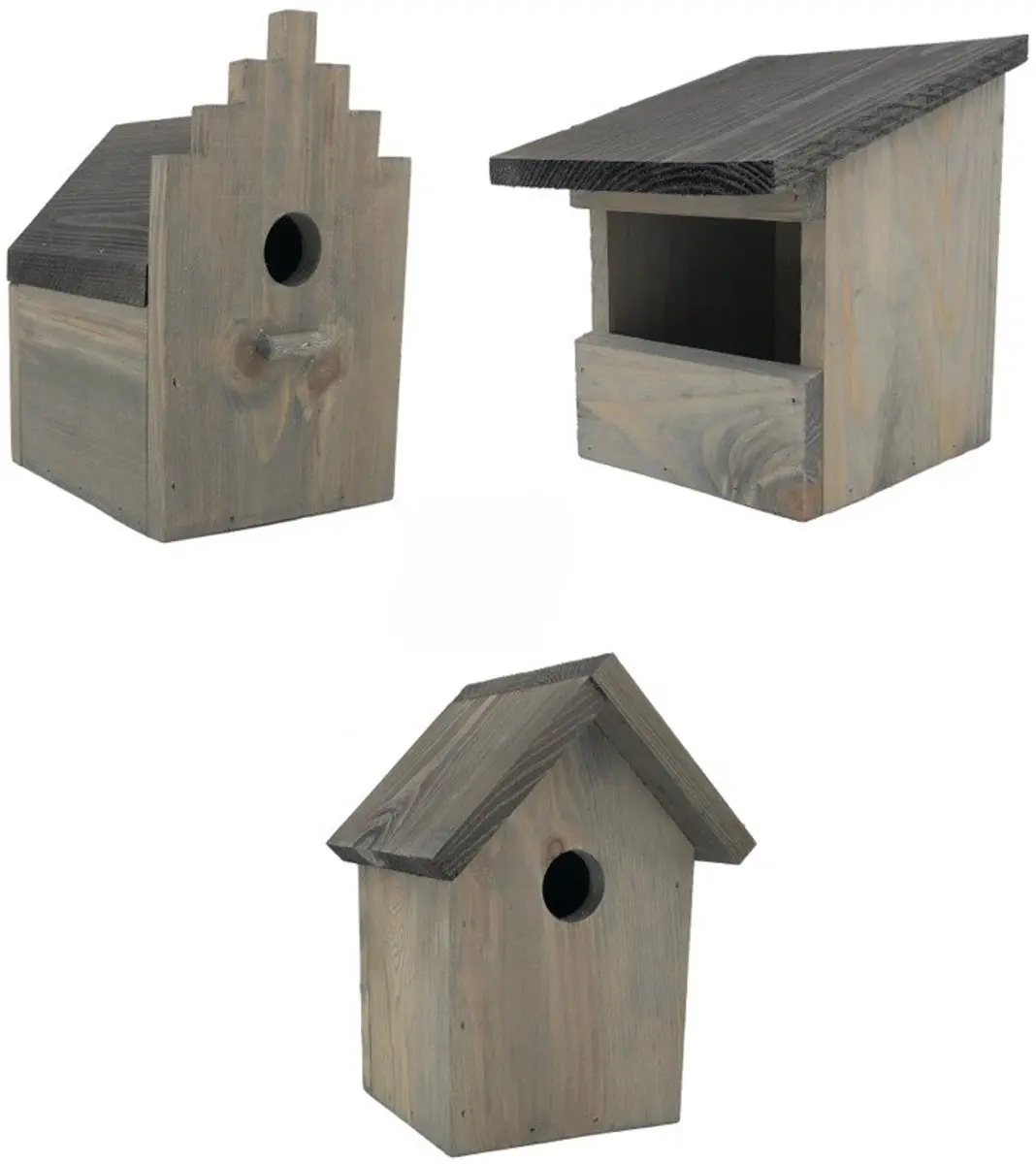 GARDEN SPIRIT Set van 3 Diverse Nestkastjes en Vogelhuisjes