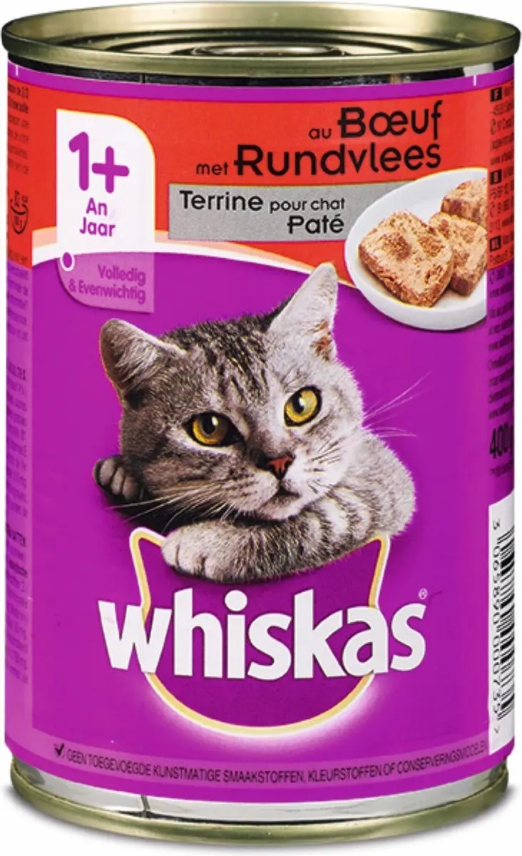 5 stuks! Blik in pate met rund 400 g Whiskas