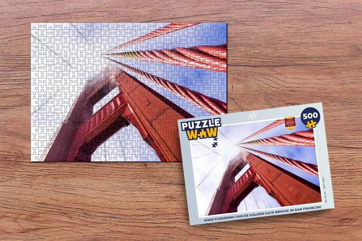 PuzzleWow Golden Gate Bridge Legpuzzel 500 Stuks - Multicolor