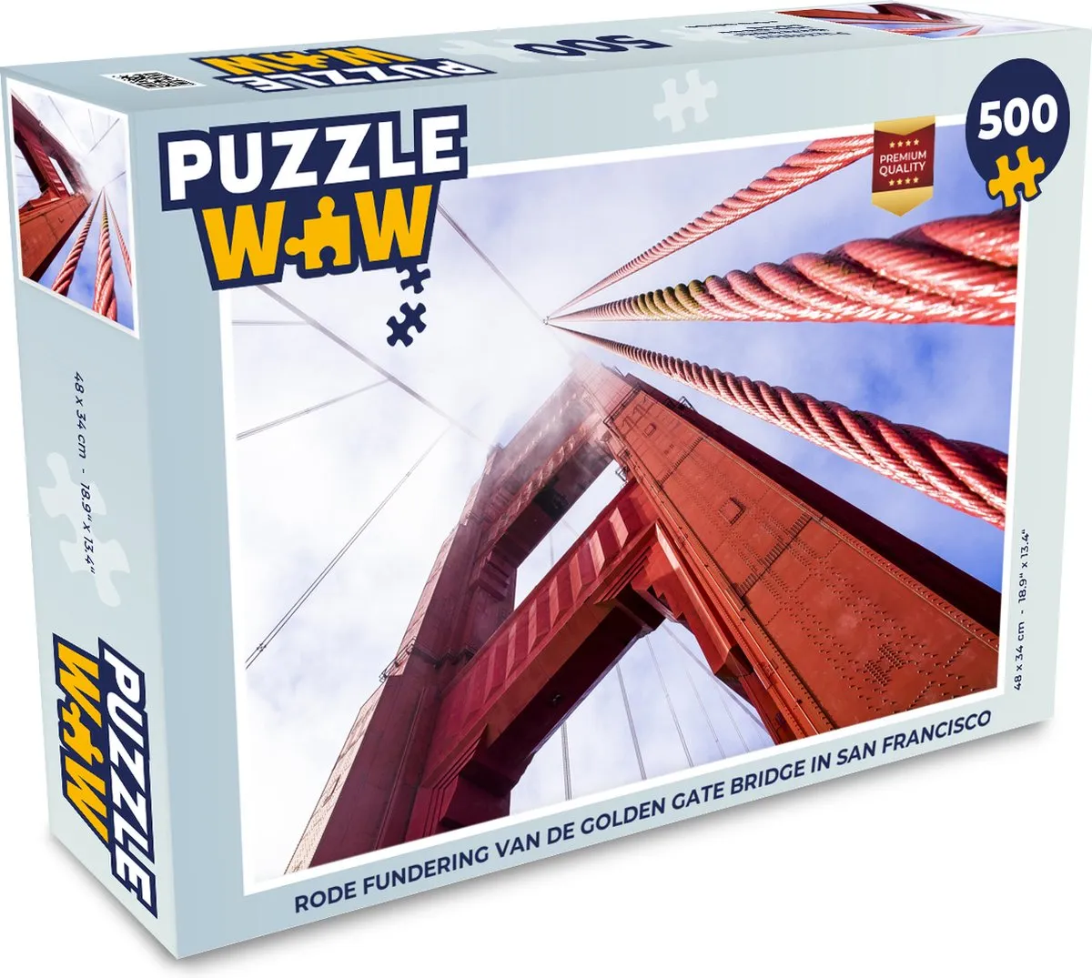PuzzleWow Golden Gate Bridge Legpuzzel 500 Stuks - Multicolor