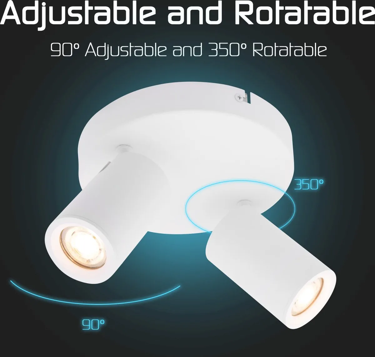Ledvion LED Plafondspot Wit 2-lichts GU10 - afbeelding 6 van 6
