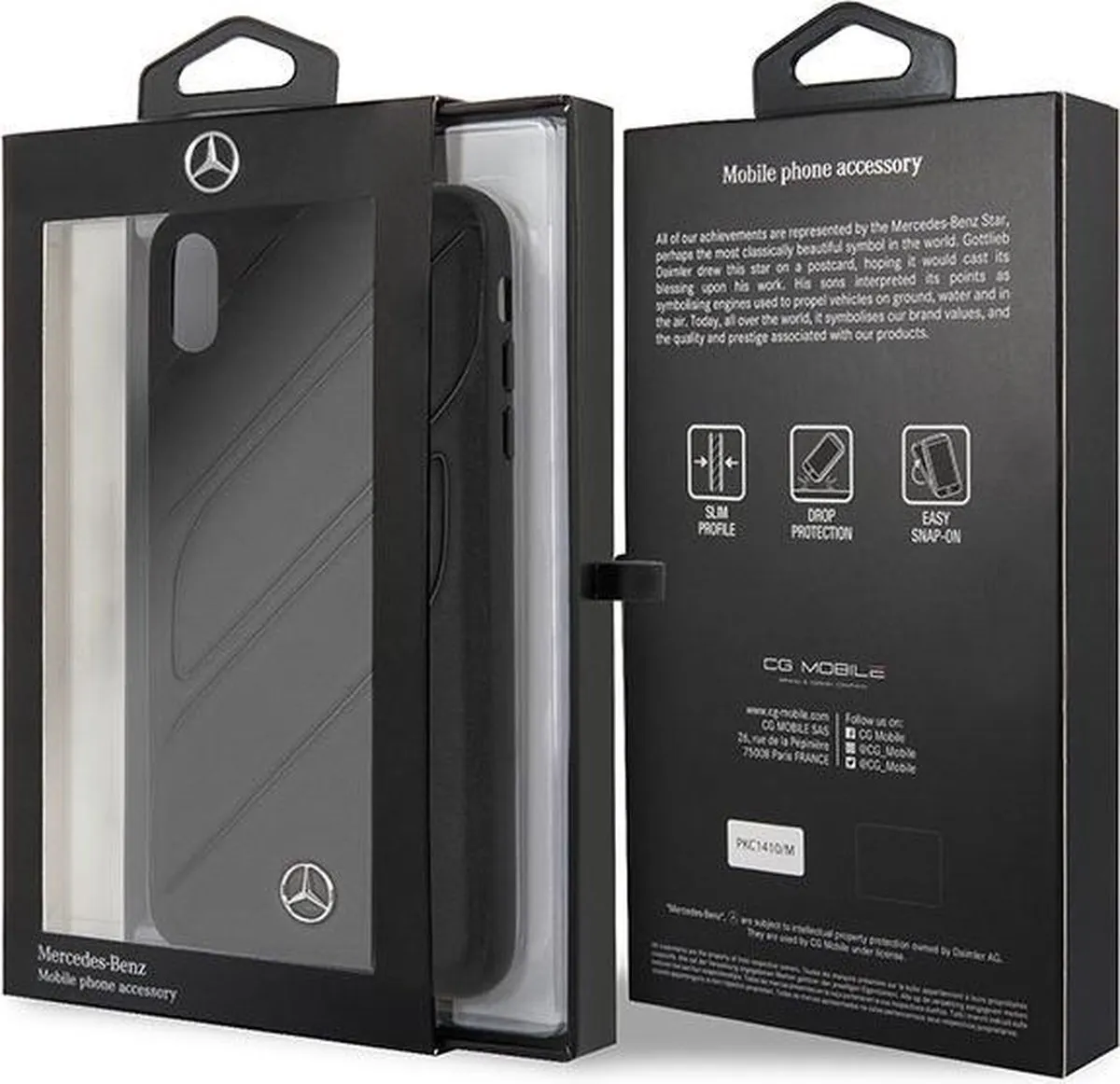 Mercedes-Benz Elegance Hoesje iPhone Xs Max - Zwart - S203-7 - afbeelding 5 van 6