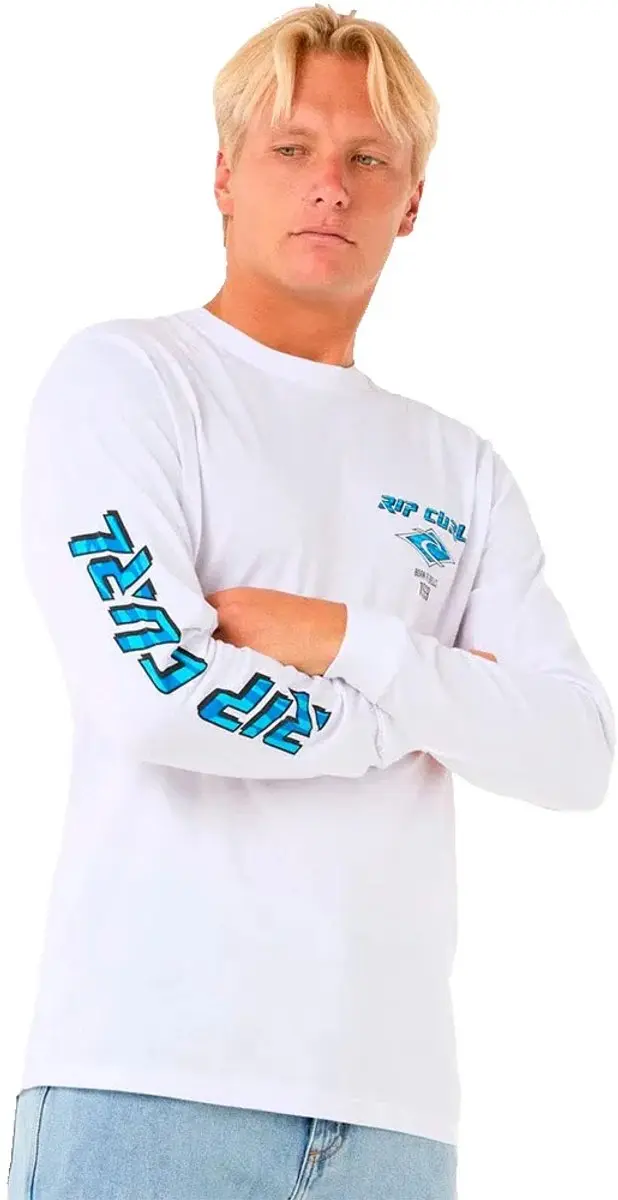 2025 Rip Curl Heren Fade Out Icon Long Sleeve Tee