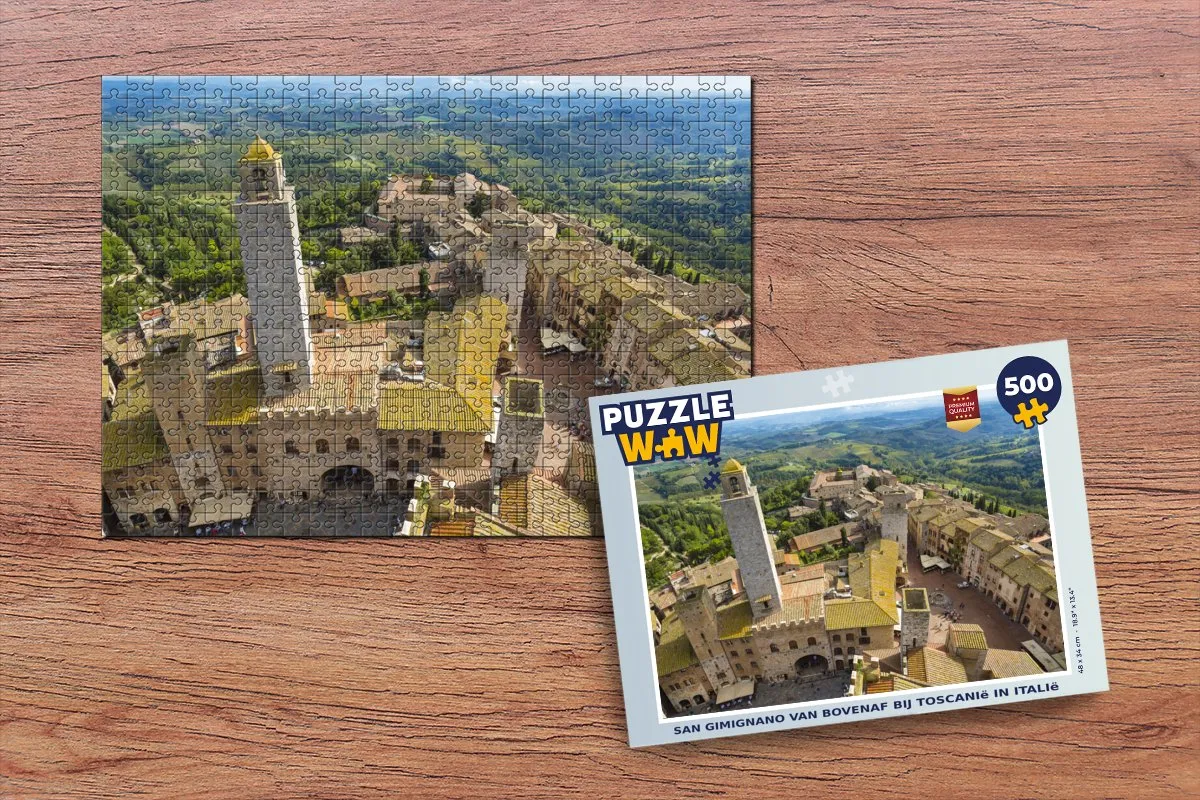 PuzzleWow San Gimignano Legpuzzel 500 Stuks - Multicolor