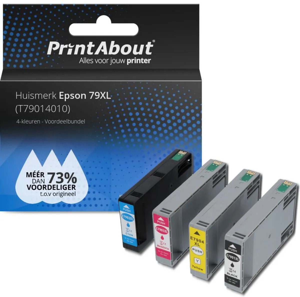 PrintAbout T79014010-PA2 Inktcartridge 4 Kleuren - 10.500 pagina's