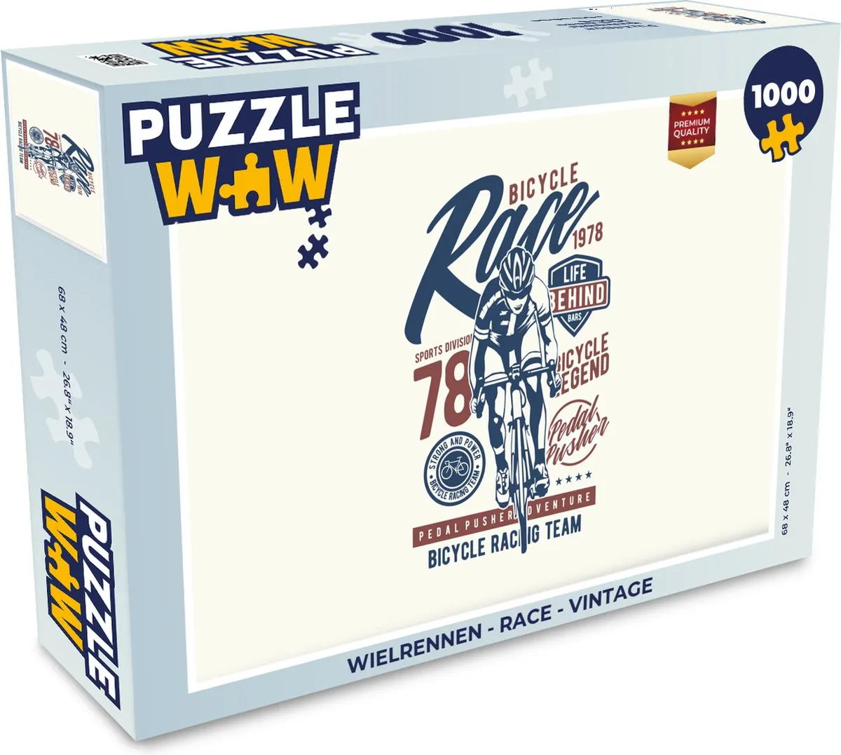 PuzzleWow Wielrennen Race Vintage Legpuzzel 1000 Stuks - Multicolor