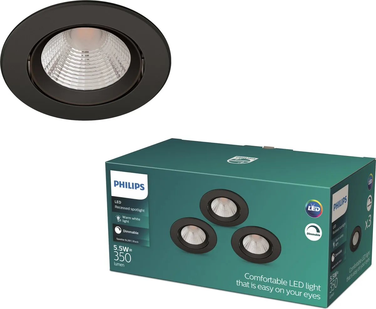 Philips Sparkle Inbouwspot 5.5W Warmwit