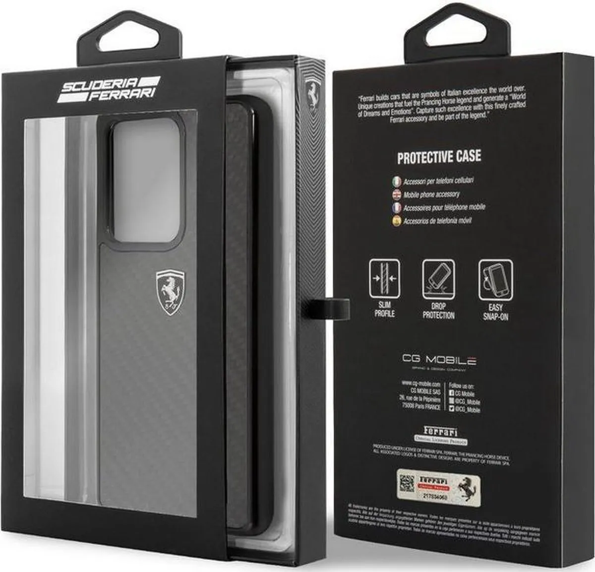 Ferrari SF Carbon Back Case Samsung Galaxy S20 Ultra - Zwart