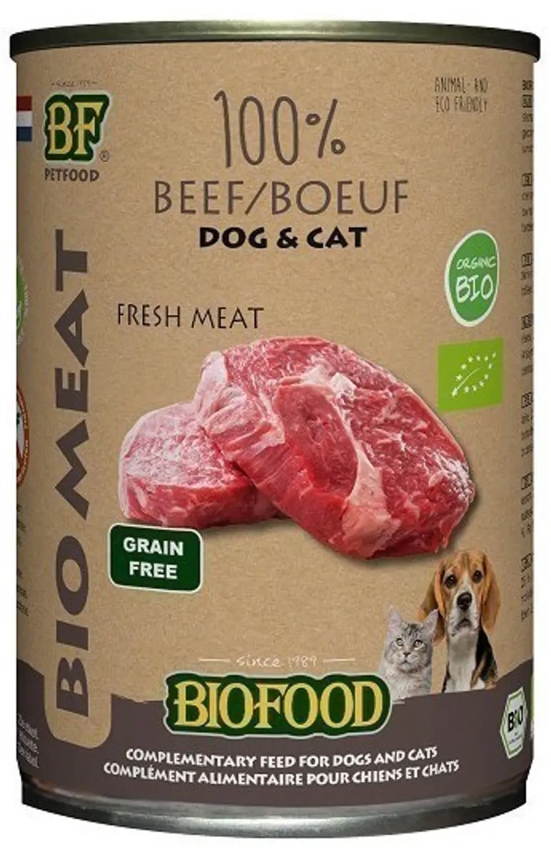 BF Petfood Biofood Organic Rund Natvoer 12x400g