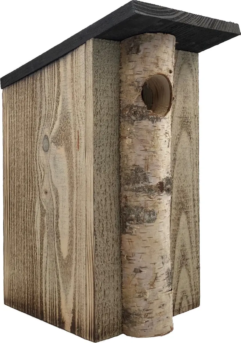 GARDEN SPIRIT Vogelhuisje 13 x 13 x 24 cm Nestkastje Berk gevlamd