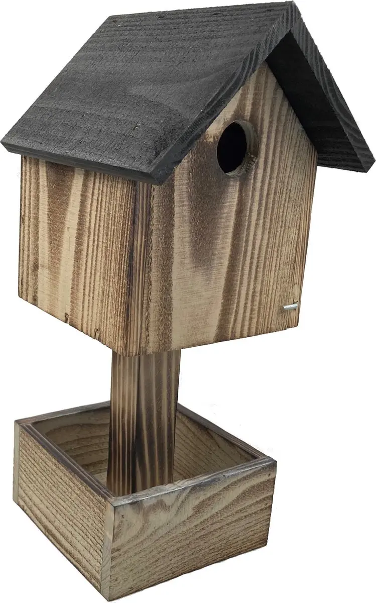 GARDEN SPIRIT Vogelhuisje Vogelvoederhuisje met nestkast 17 x 16 x 37 cm.