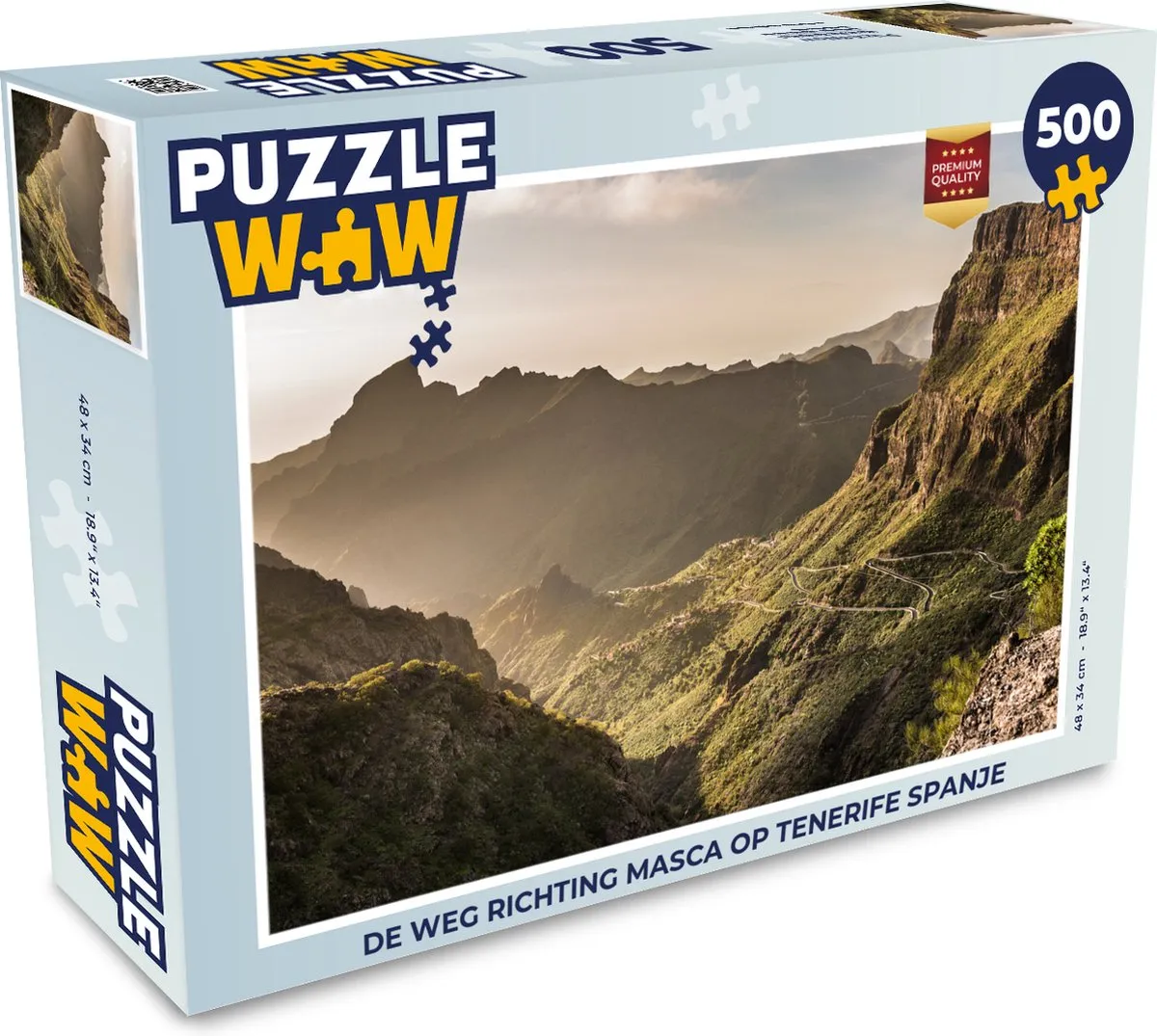 PuzzleWow Legpuzzel De weg richting Masca Tenerife 500 Stuks - Multicolor