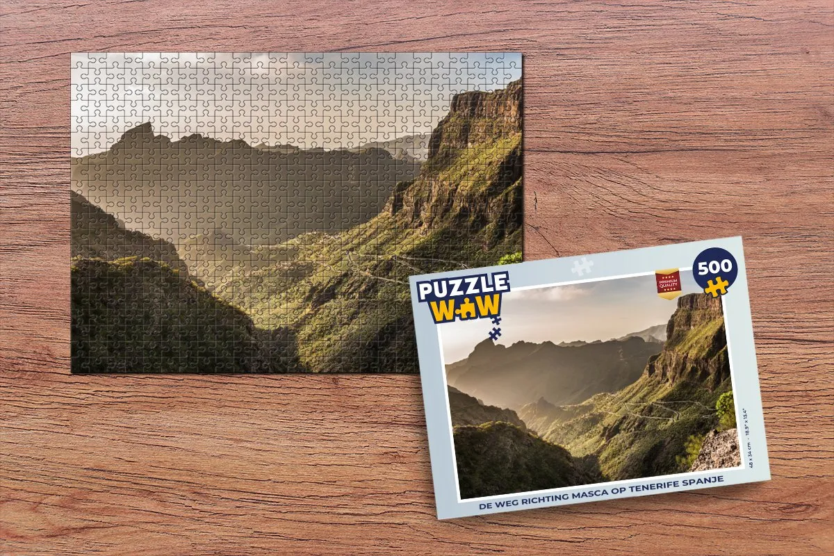 PuzzleWow Legpuzzel De weg richting Masca Tenerife 500 Stuks - Multicolor