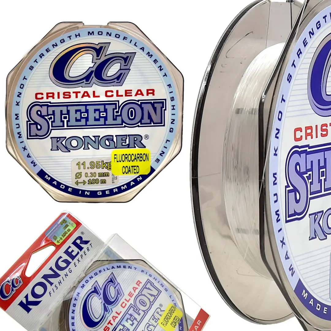 Konger Steelon Cristal Clear Fluorocarbon Coating Vislijn 0.30mm 100m