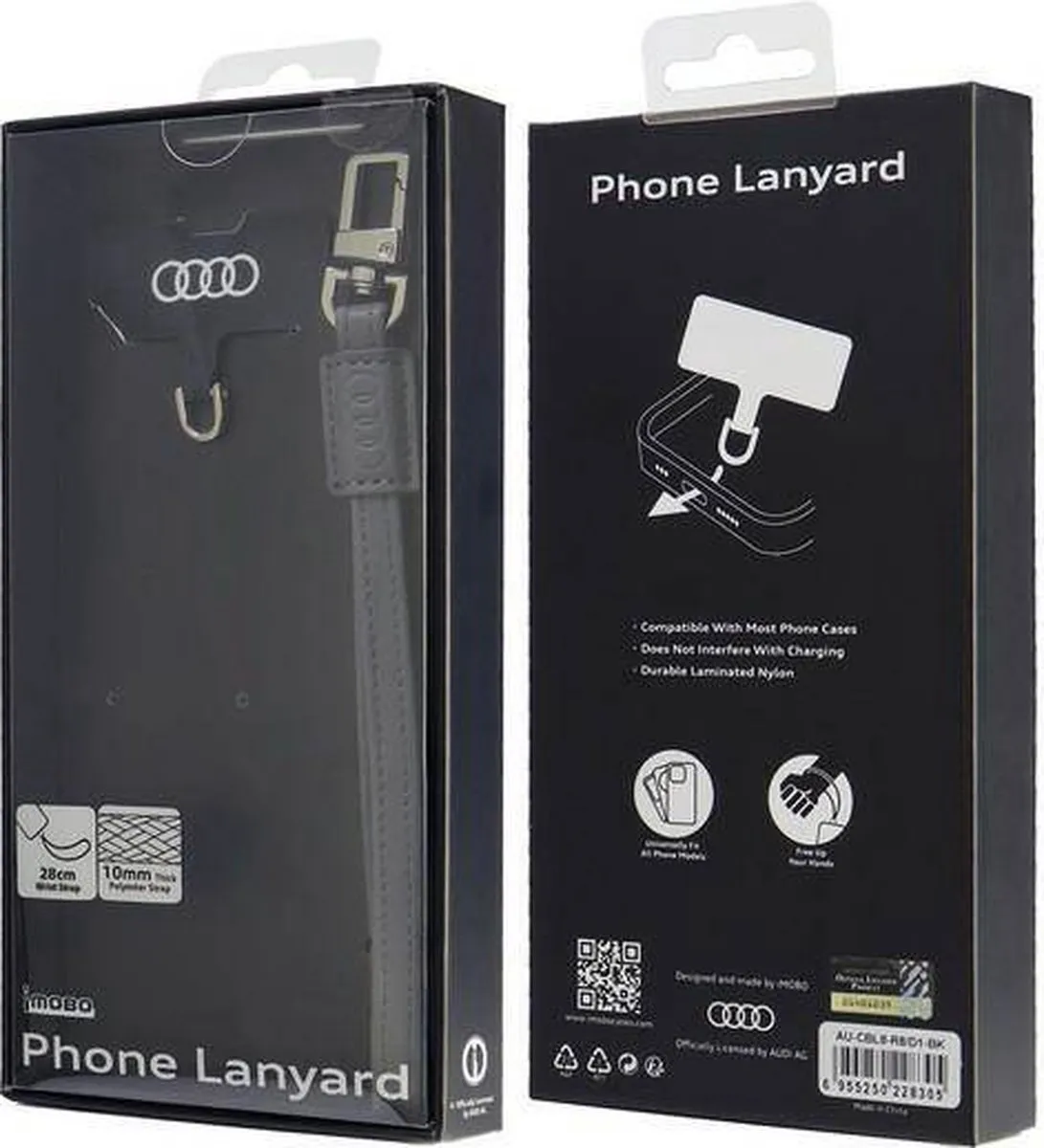 Audi Universele Lederen Telefoonkoord - Zwart - afbeelding 3 van 3