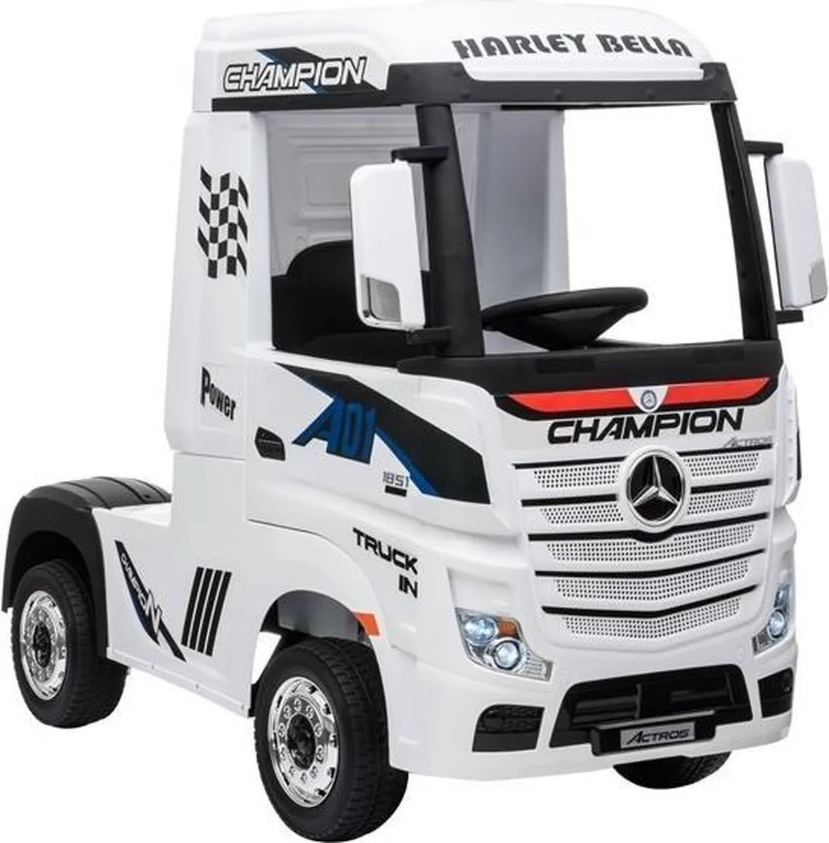 Mercedes-Benz Actross Truck 4x4 24V Elektrische Kinderwagen - Wit - MPN 43110
