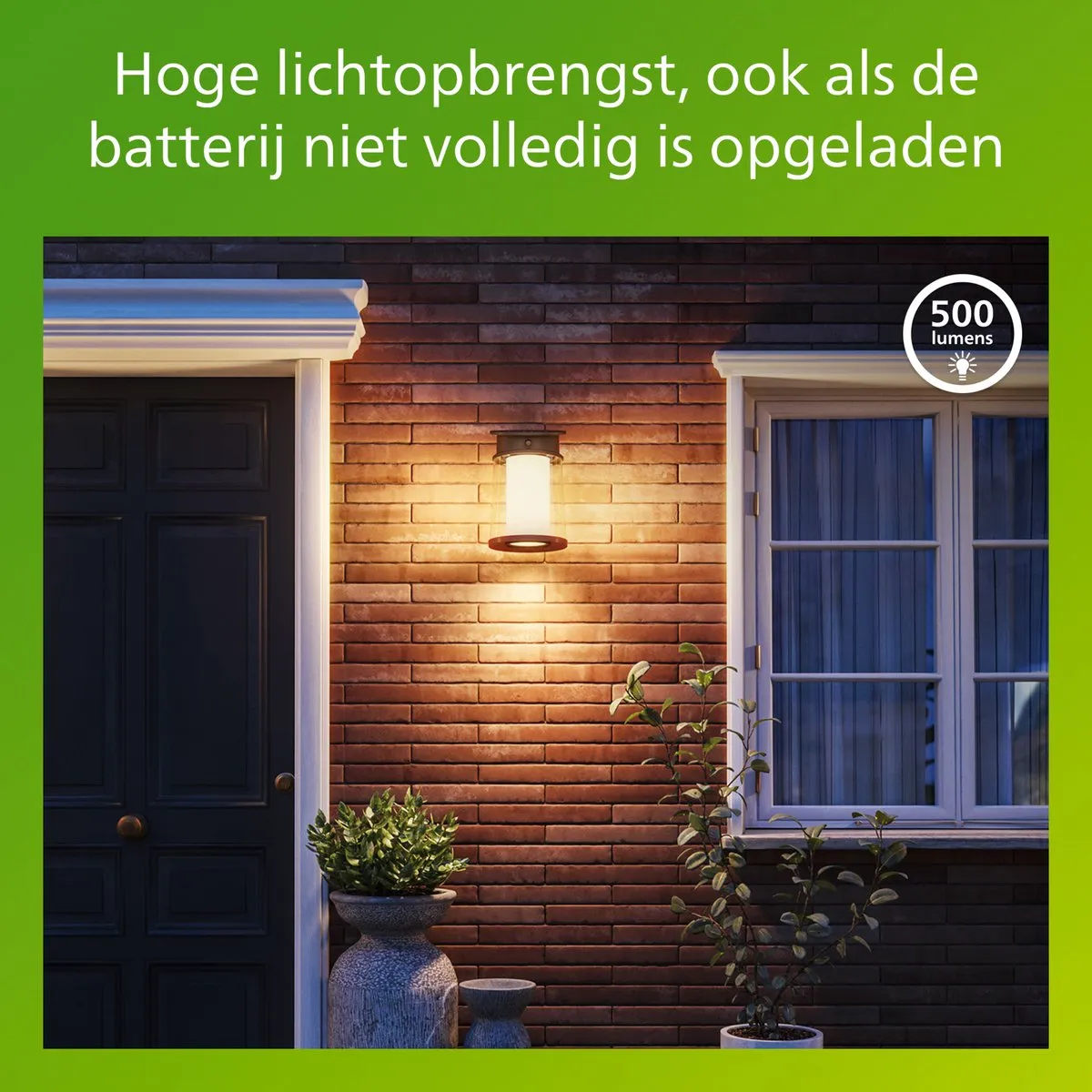 Philips Juda LED Wandlamp Zwart - 2700K - Zonne-energie