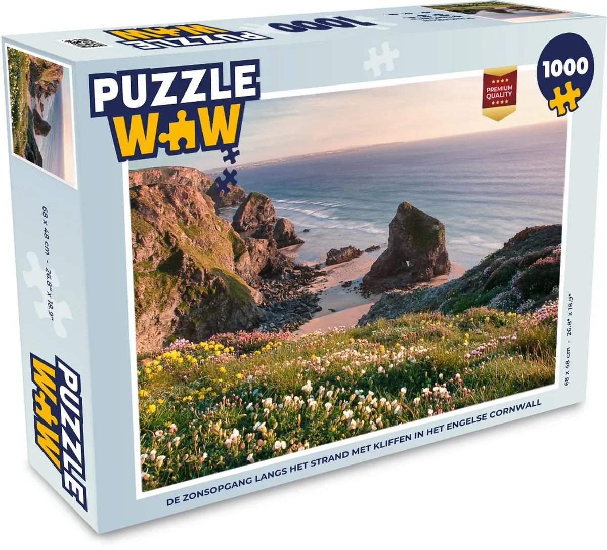 PuzzleWow Legpuzzel Cornwall Zonsopgang 1000 Stuks - Multicolor