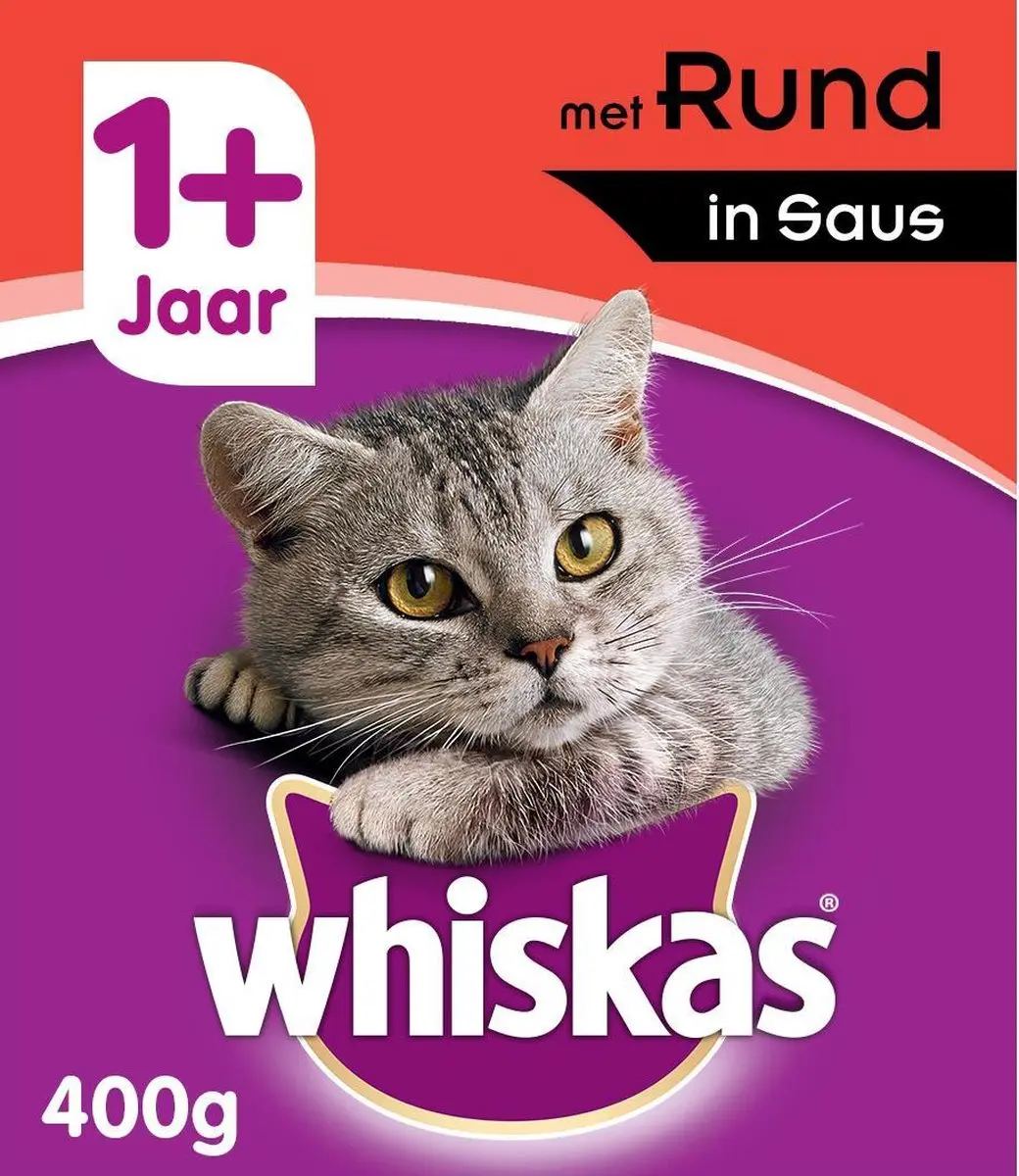 Whiskas Blik Saus met Rund
