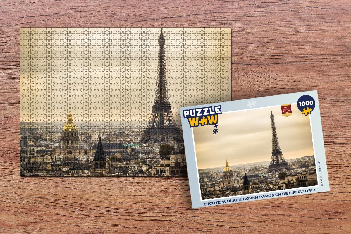 PuzzleWow Legpuzzel Dichte Wolken Parijs 1000 Stuks - Multicolor