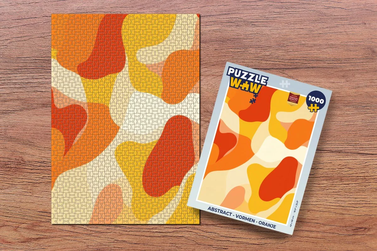 PuzzleWow Abstract Vormen Legpuzzel 1000 Stuks - Oranje