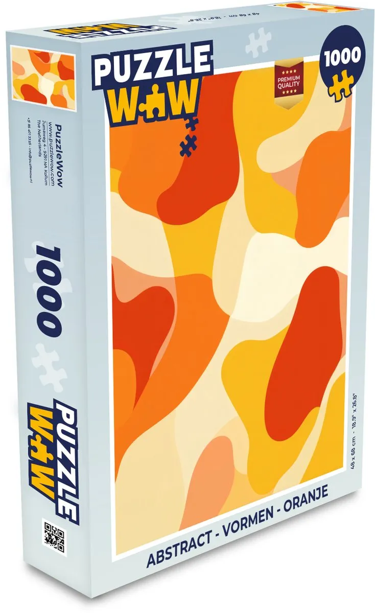 PuzzleWow Abstract Vormen Legpuzzel 1000 Stuks - Oranje